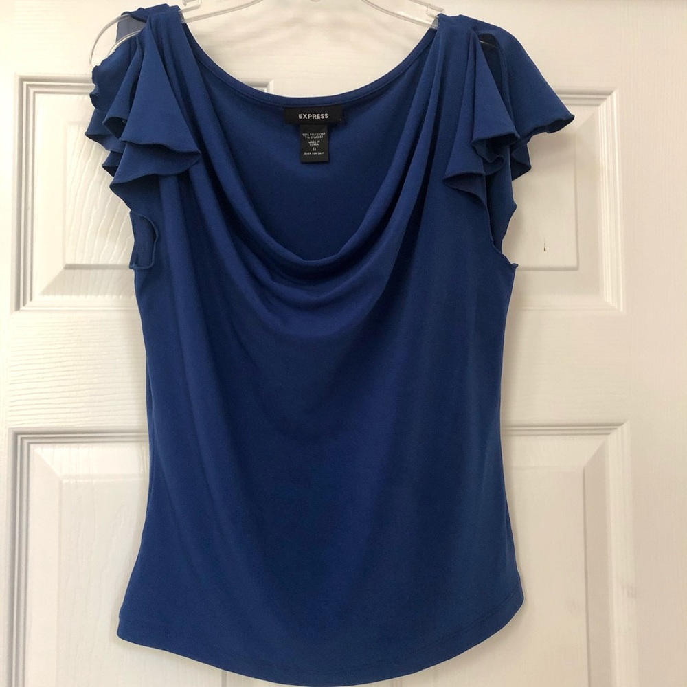 Express Cowl Neck Dressy Blouse with Split Sleeves